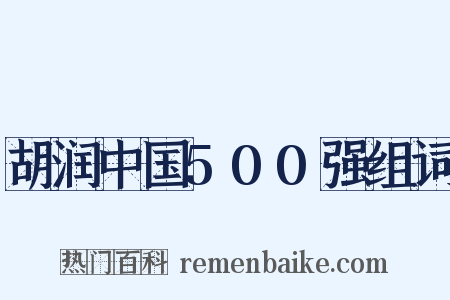 胡润中国500强组词是什么意思的图片